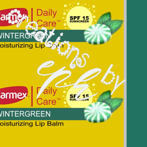 Carmex Wintergreen lip balm waterslide