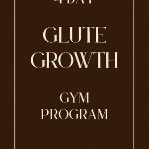 Programme de musculation des fessiers en 4 jours | Plan d'entraînement de 4 jours | Guide d'entraînement pour développer les fessiers | Routine d'entraînement pour le bas du corps | Téléchargement numérique