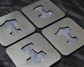 Thor's Hammer Mjolnir Stainless Steel Coasters Set of 4