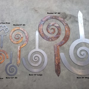 5.5 Alternate Spiral Garden Stake, Steel Garden decor, planter edge, Garden edging image 5