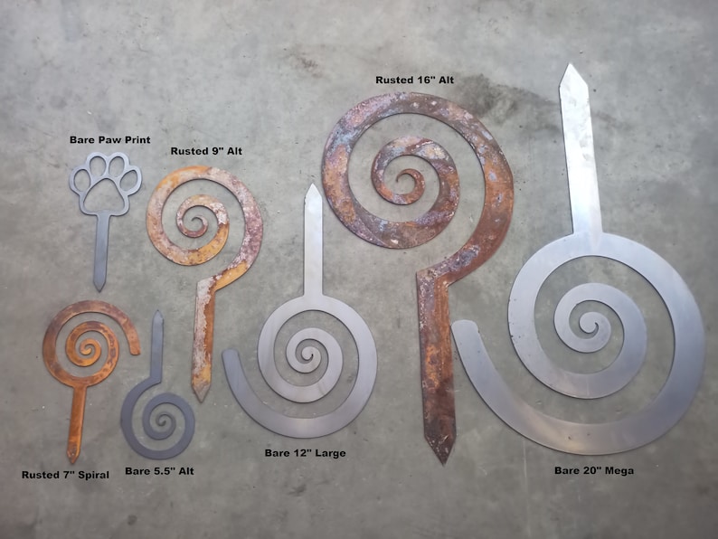 5.5 Alternate Spiral Garden Stake, Steel Garden decor, planter edge, Garden edging image 5