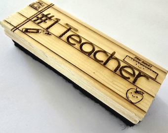 Wood Engraved Dry Erase Board Eraser #1 Teacher Gift