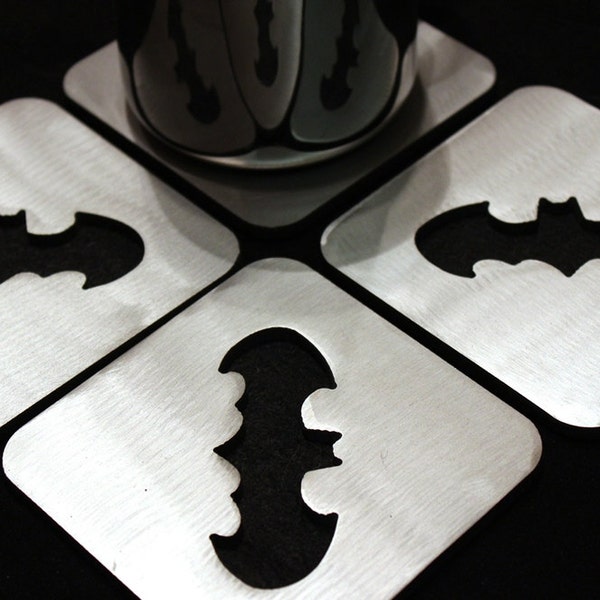 Bat Coasters Set of 4, Steel