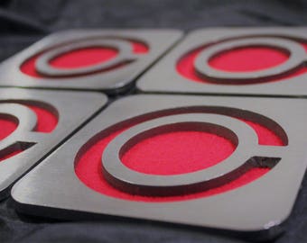 Cyborg Coaster set of 4, Stainless Steel