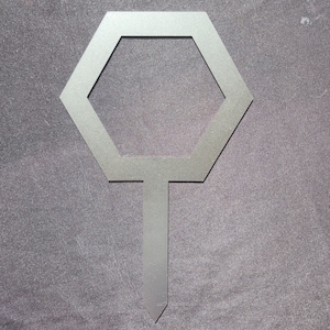 7" Steel Hexagon Garden Stake, Rustic Garden Edging