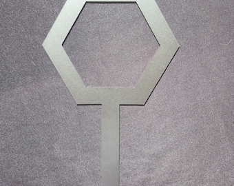 7" Steel Hexagon Garden Stake, Rustic Garden Edging