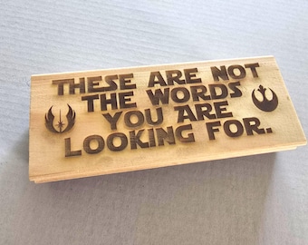 Wood Engraved Dry Erase Board Eraser Jedi