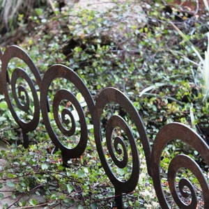 7 Spiral Garden Stake, Steel Garden decor, planter edge, Garden edging image 1