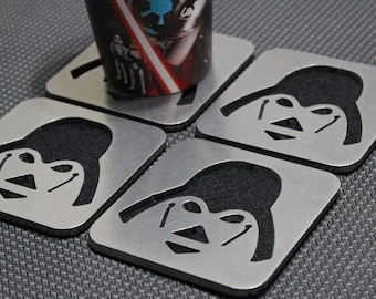Darth Vader Themed Coasters Set of 4, SS, Star Wars