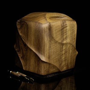 Wood Urn / Sculpted Teak Urn / Cremation Urn / Wood Cremation Urn / Urn / Funeral urn / Burial urn