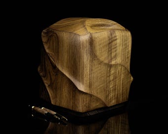 Wood Urn / Sculpted Teak Urn / Cremation Urn / Wood Cremation Urn / Urn / Funeral urn / Burial urn