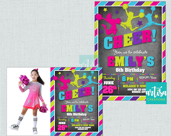 Cheerleader Birthday, cheerleader invitation, cheerleading invitation, cheerleading birthday invitation, cheerleader party, cheerleader DIY