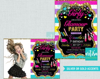 Glamour Party Invitation, Makeup Party Invitation, Glamour Birthday Party Invitation, Makeup Bridal Shower, Makeup Birthday, Glamour Party