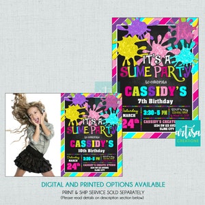 Slime Birthday Invitation, slime birthday party invitation, slime party, slime party invitations, slime birthday, slime celebration, slime