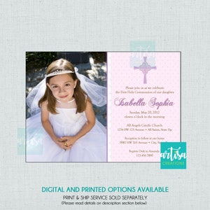 Girl First Communion Invitation, Communion Invitations, Girl First Holy Communion Invitations, Communion invitations for Girls