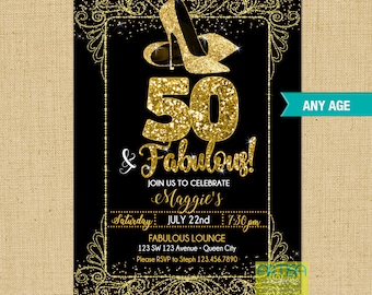 50 And Fabulous Invitations Etsy