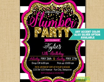 sleepover invitation etsy