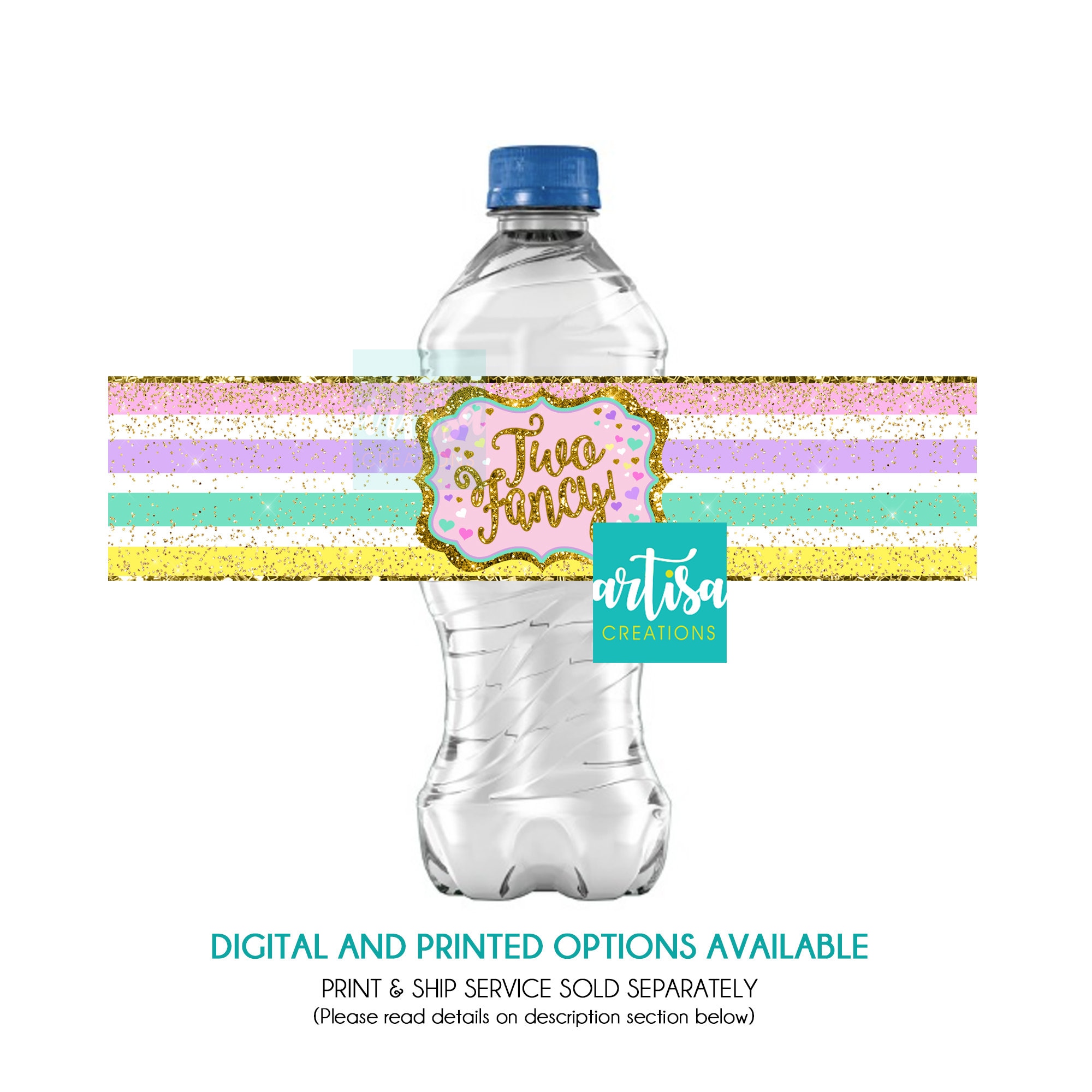 Two Fancy Water Label, Two Fancy Water Labels, 2ndbirthday Water Labels ...