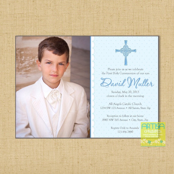 boy first communion invitations boys first communion etsy