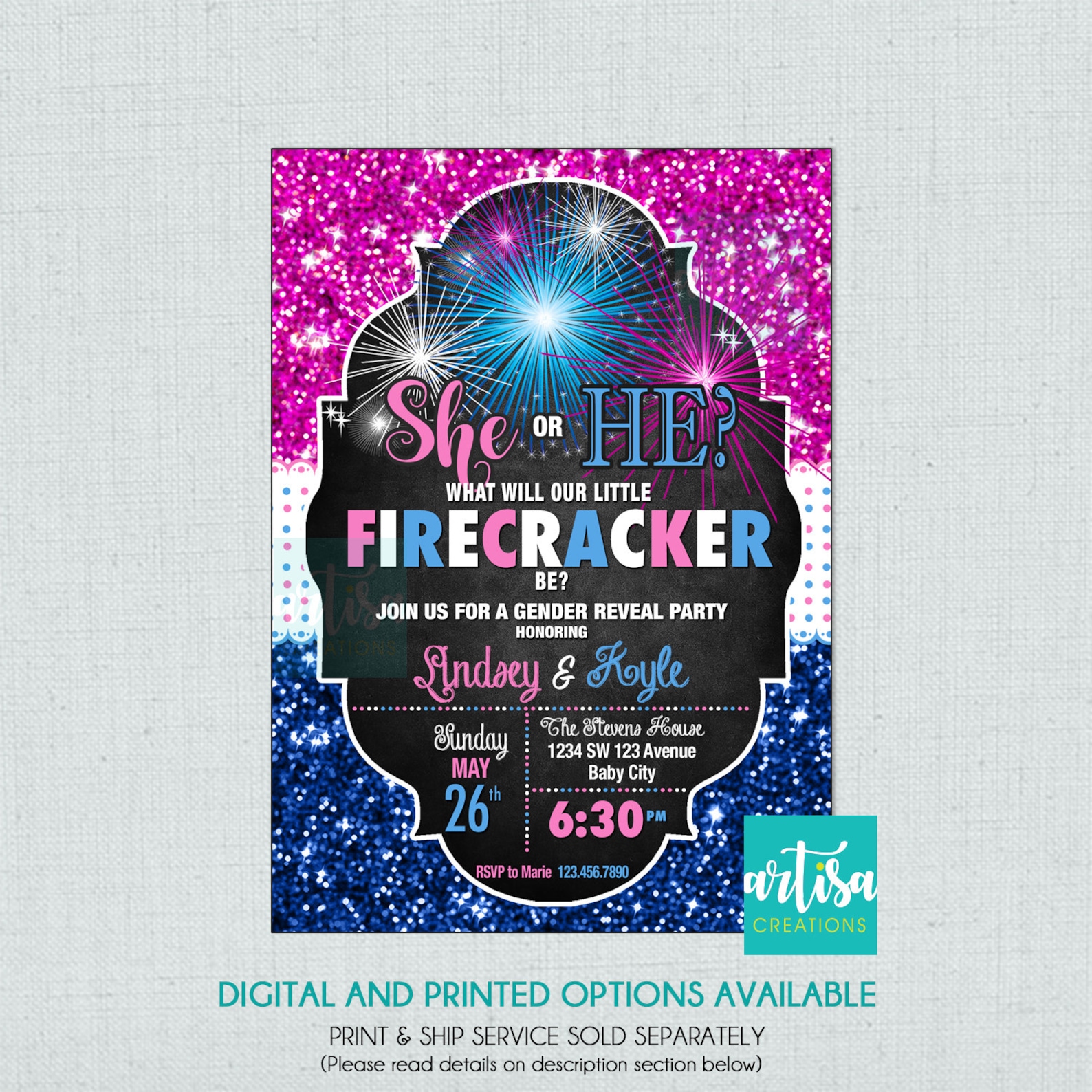 Firecracker Gender Reveal, Fireworks Gender Reveal, Fireworks Gender