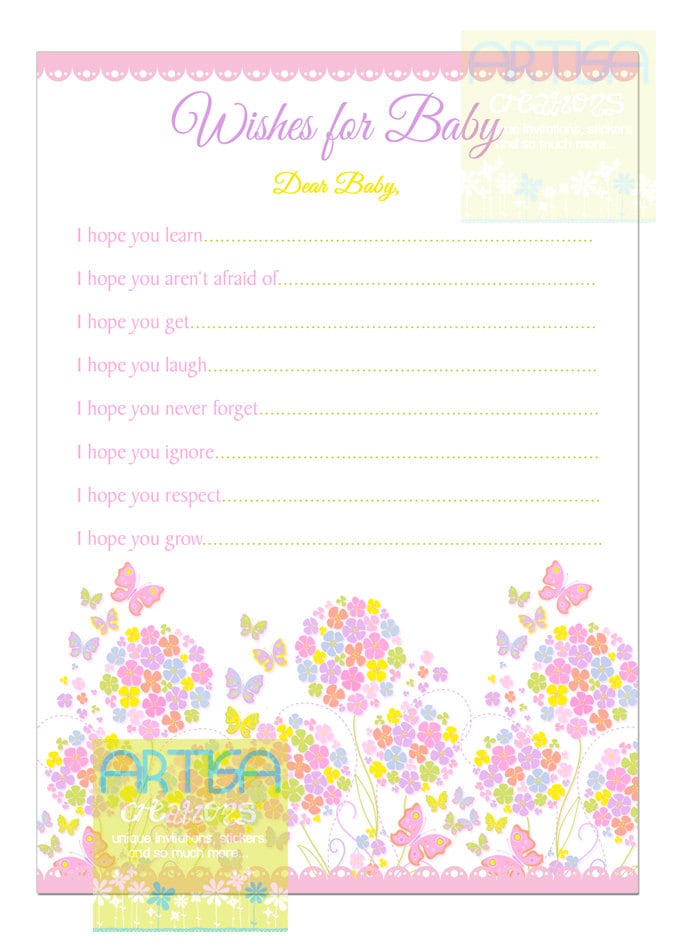 Butterfly Baby Shower Invitation Butterflies and Flowers Etsy