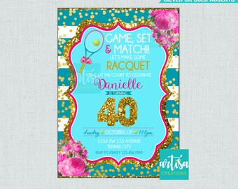 Tennis Birthday Invitation Printable File DIY, Tennis Birthday Invitation, Tennis Party Invitation, Invitation Tennis, Invitacion de Tenis