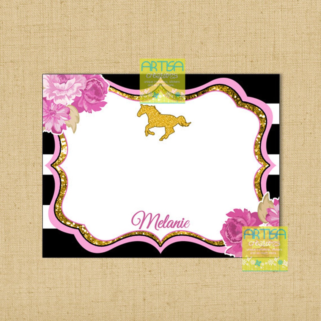 Horse Printable Thank You Card, Horseback Riding Thank You DIY, Horse ...