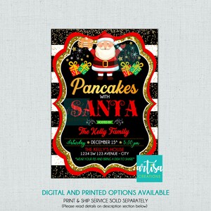 Panquecas com Convite do Papai Noel, Panquecas com Convite do Papai Noel, Panquecas e Convite do Papai Noel, Café da Manhã com Papai Noel, Panquecas e Papai Noel