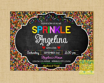 Baby Sprinkle Invitation, baby sprinkle printable invitation, sprinkles invitation, sprinkle baby shower invitation, baby sprinkle, colorful