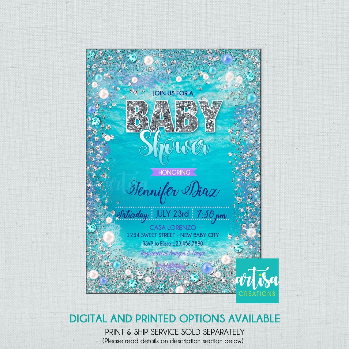 Under the Sea Baby Shower Invitation Under the Sea New Baby Etsy