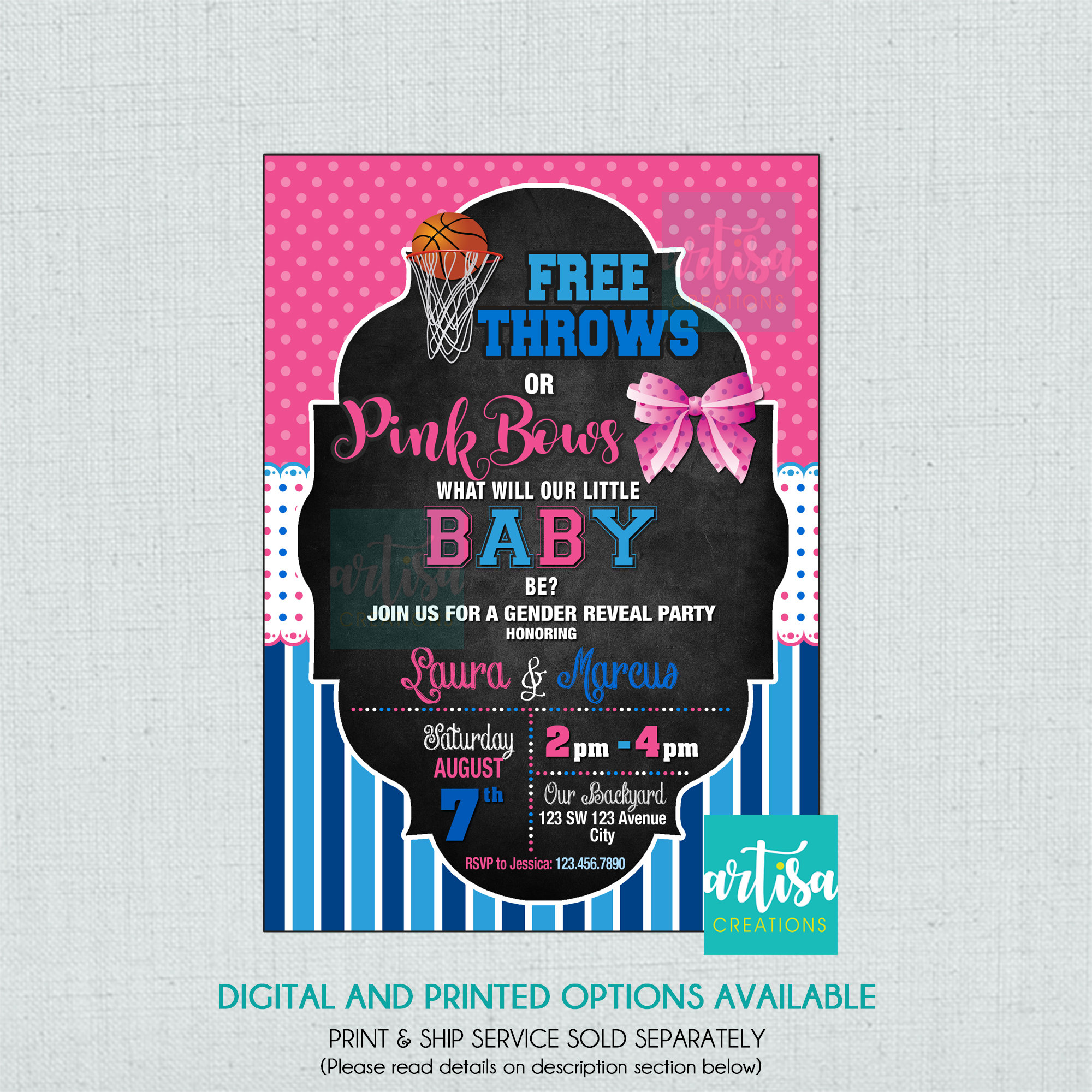 free-throws-or-pink-bows-gender-reveal-invitation-free-throws-and-cheer-bows-gender-reveal-invitation-boy-or-girl-sports-gender-reveal-etsy
