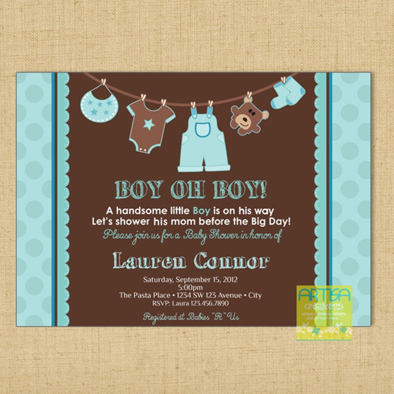 Boy Baby Shower Invitation Baby Boy Shower Invitation Boy Etsy
