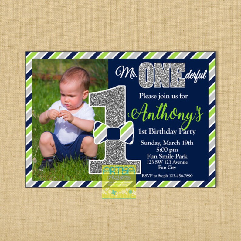 Mr Onederful Invitation Mr Onederful Birthday Invitation 1st Etsy