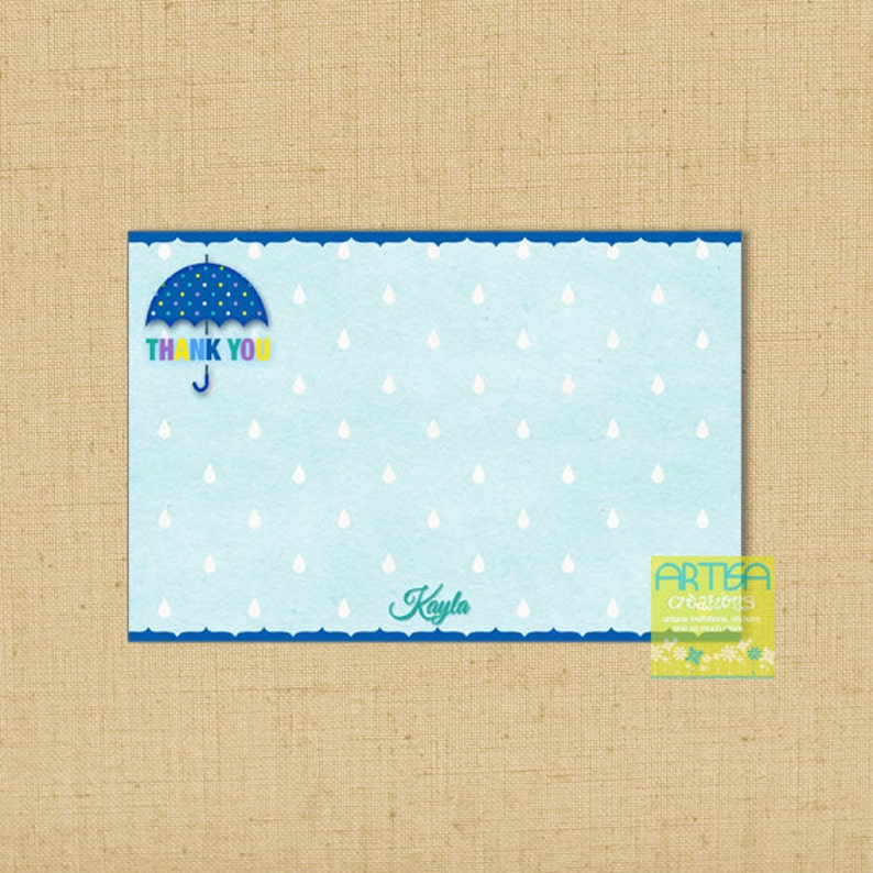 Umbrella Thank You Card Baby Shower Thank You Diy Baby Etsy Umbrella Thank You Card Baby Shower Thank You Diy Baby Etsy