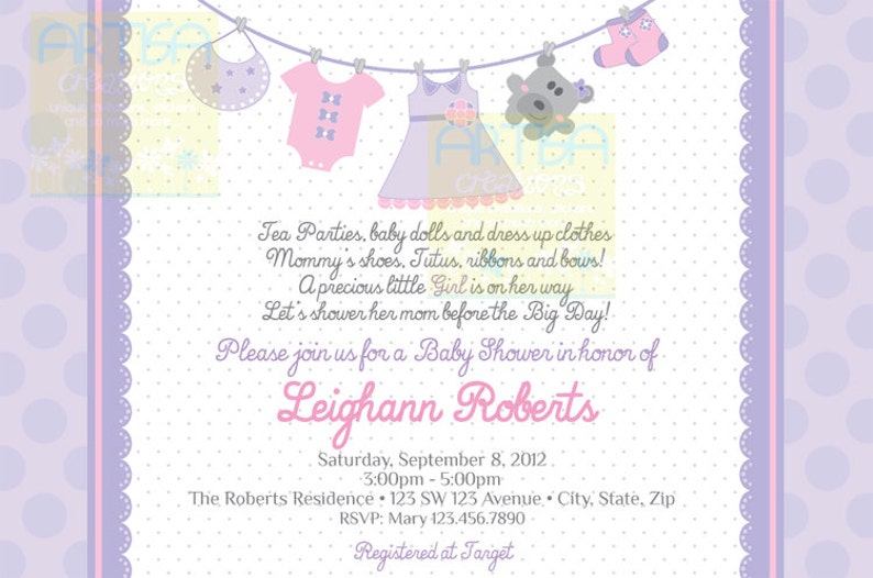Girl Baby Shower Invitation Baby Girl Shower Invitation Etsy