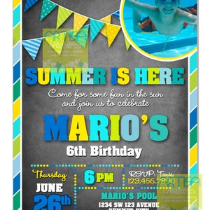 Pool Party Invitation Pool Party Anniversaire Invitation Etsy