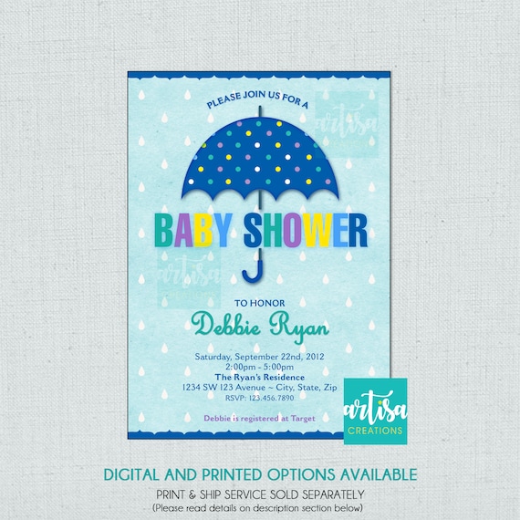 april showers baby shower invitations