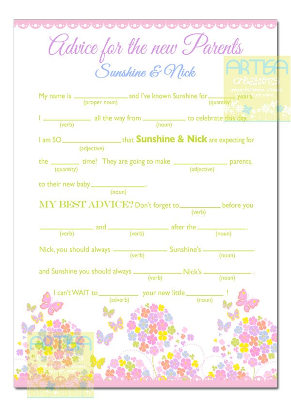 Butterfly Baby Shower Invitation Butterflies and Flowers Etsy