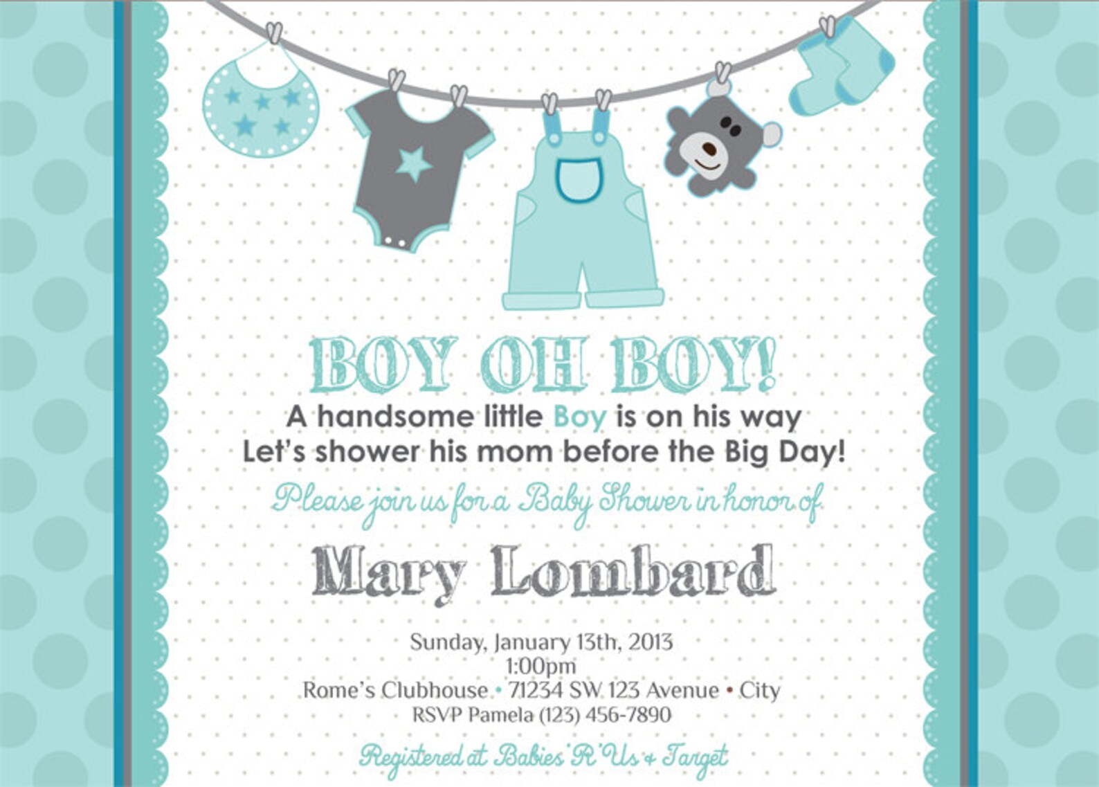 Boy Baby Shower Invitation Baby Boy Shower Invitation Boy Etsy