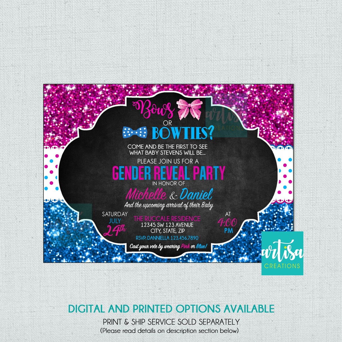 Bows or Bowties Gender Reveal Party Bows or Bowties Gender Etsy