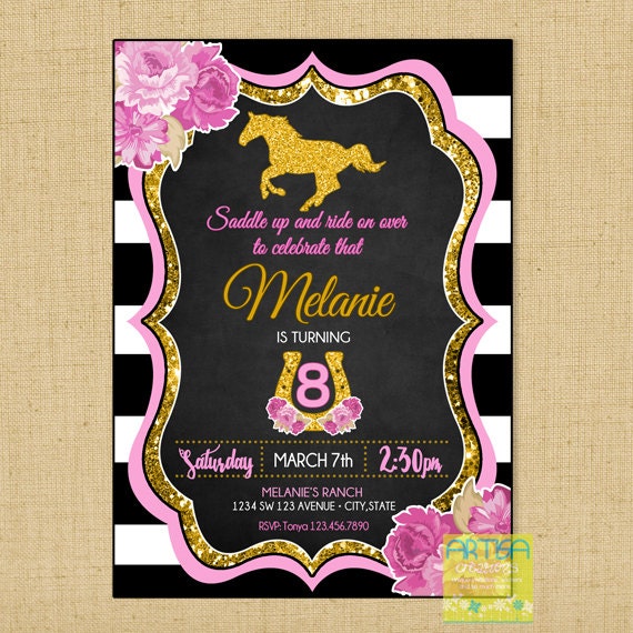 Equitation Invitation D Anniversaire Anniversaire De Etsy