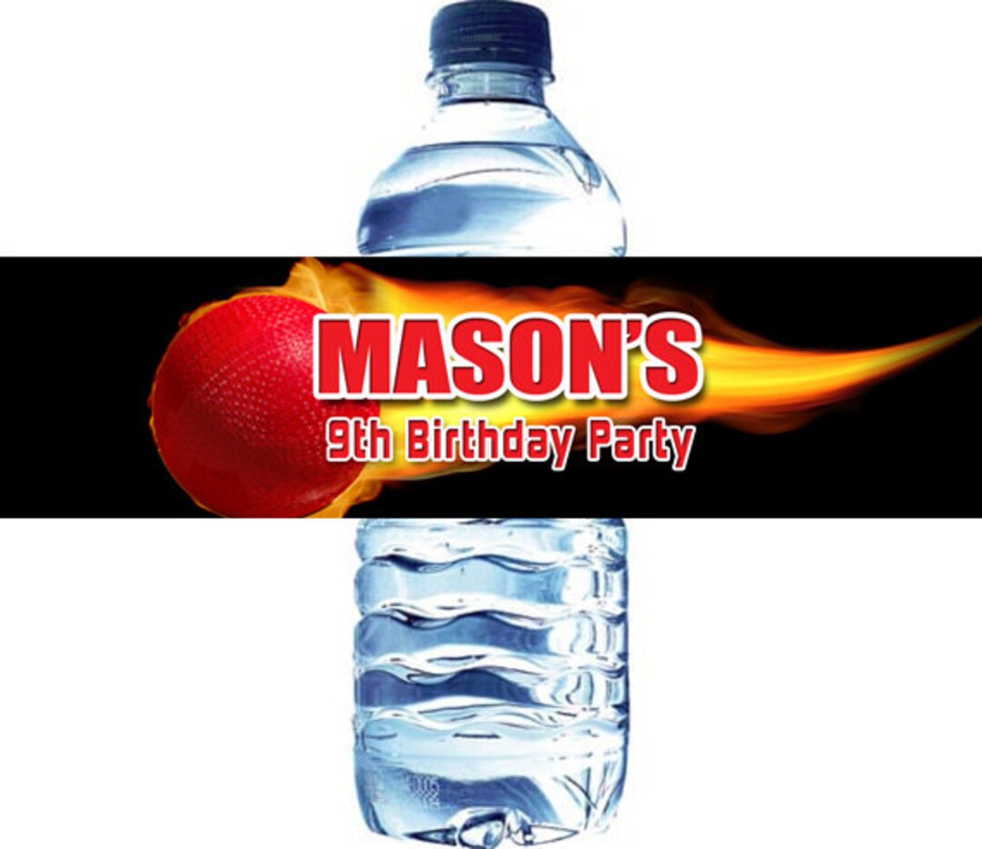 Kickball Water Bottle Label Digital File Kickball Water Etsy