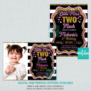Little Miss two much invitation, Miss two much birthday invitations, Miss two much invitation, Miss to much invitations, Miss two much birth
