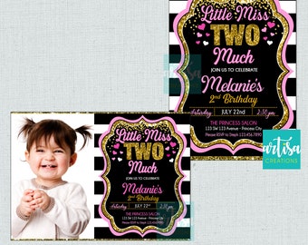 Little Miss two much invitation, Miss two much birthday invitations, Miss two much invitation, Miss to much invitations, Miss two much birth