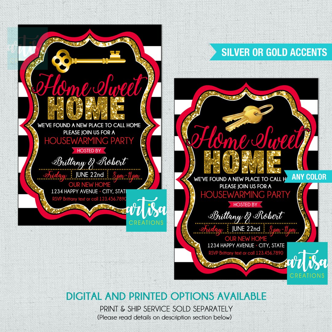 Housewarming Party Invitation, Home Sweet Home Invitation, New Home