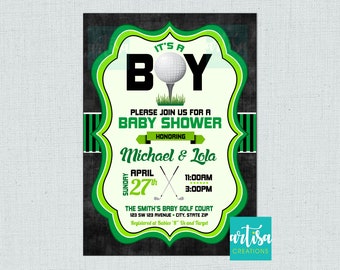 Boy Baby Shower Invitation, Golf Baby Shower Invitation, Its a Boy Baby Shower Invitation, Golf New Baby shower, Golf Sports baby Shower DIY