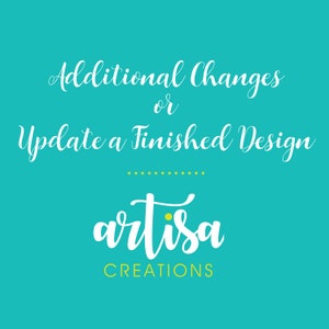 Need Additional Changes, Add a picture - UPDATE a Finished Design - Need a last minute change - Color, Size, Date, place or time Change