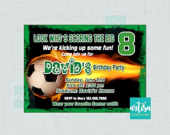 Soccer Birthday Invitation Printable File DIY - Soccer Birthday Invitation DIY - Futbol Invitacion - Birthday Soccer - Futbol Cumpleaños