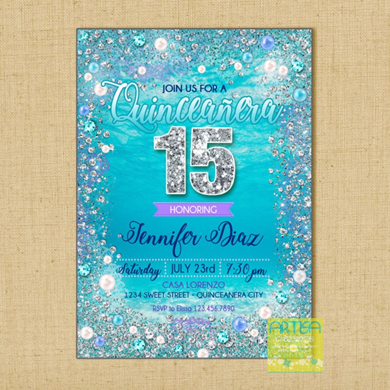 Quinceanera Under the Sea Ocean Quinceanera Invitation | Etsy