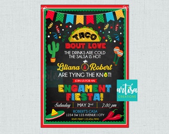 Engagement Fiesta Invitation, Mexican theme engagement Party invitation, I do Mexican fiesta invitation, engagement cinco de mayo invitation